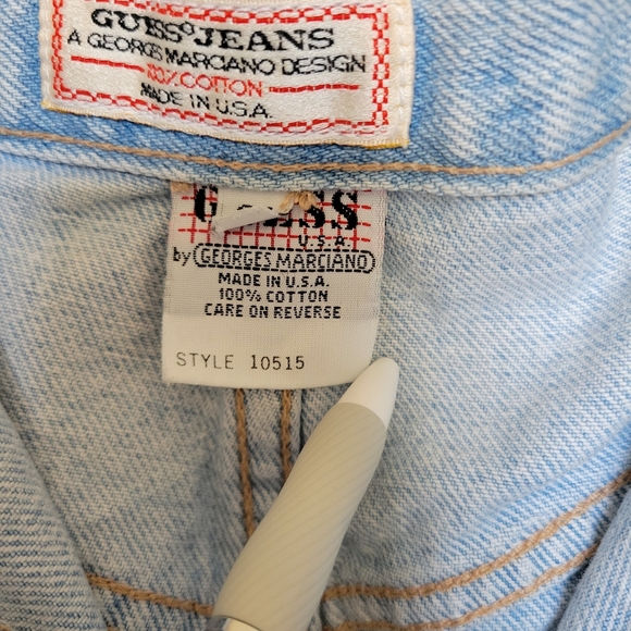 VINTAGE GUESS LIGHT WASH DENIM SKIRT - Picture 7 of 14